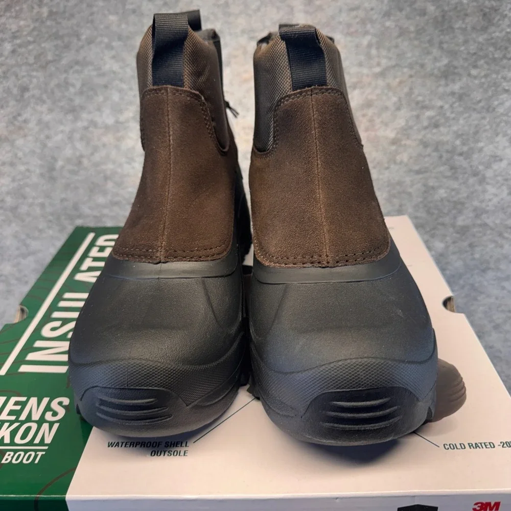 Staheekum Yukon Winter Boots Men's‎ Black Brown Round Toe Pull-On Waterproof  10